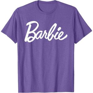 imageBarbie  Classic Script White Logo TShirtPurple Heather