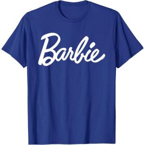 imageBarbie  Classic Script White Logo TShirtRoyal Blue