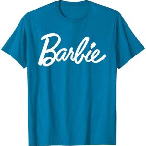 imageBarbie  Classic Script White Logo TShirtSapphire Blue