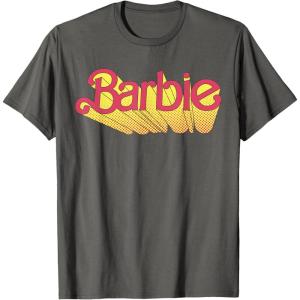 imageBarbie  Comic Book Logo TShirtAsphalt Grey