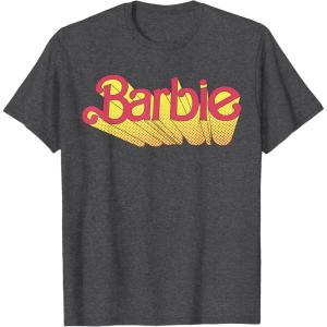 imageBarbie  Comic Book Logo TShirtDark Heather Grey