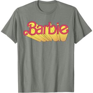 imageBarbie  Comic Book Logo TShirtOlive Heather