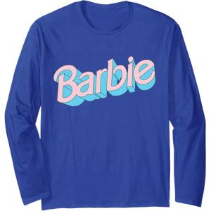 imageBarbie  Pink and Blue Logo Long Sleeve TShirtRoyal Blue