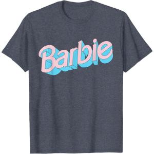 imageBarbie  Pink and Blue Logo TShirtHeather Blue