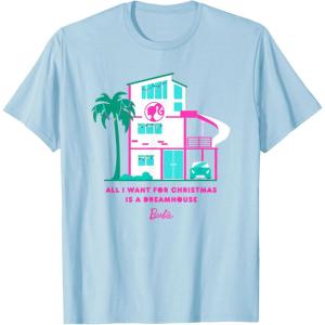 imageBarbie All I Want for Christmas is a Dreamhouse TShirtBaby Blue