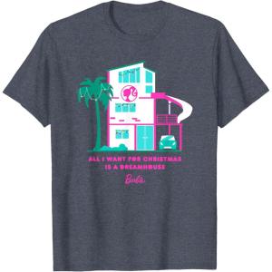 imageBarbie All I Want for Christmas is a Dreamhouse TShirtHeather Blue