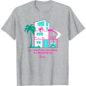 imageBarbie All I Want for Christmas is a Dreamhouse TShirtHeather Grey