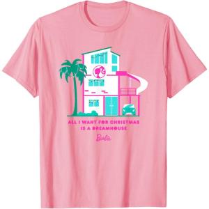 imageBarbie All I Want for Christmas is a Dreamhouse TShirtPink
