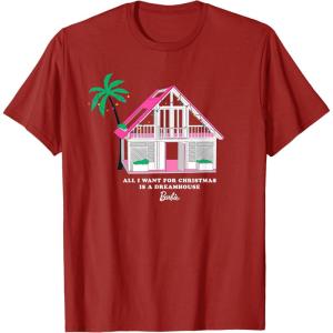 imageBarbie All I Want for Christmas is a Malibu Dreamhouse TShirtCranberry Red