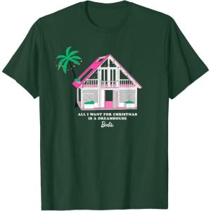 imageBarbie All I Want for Christmas is a Malibu Dreamhouse TShirtDark Green