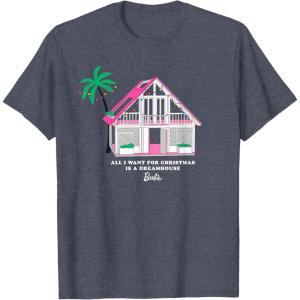 imageBarbie All I Want for Christmas is a Malibu Dreamhouse TShirtHeather Blue