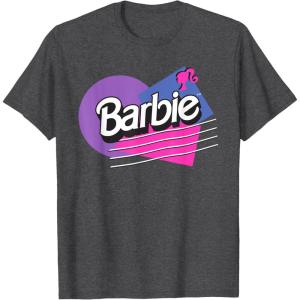 imageBarbie Retro Logo TShirtDark Heather Grey