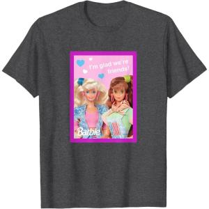 imageBarbie  Im Glad Were Friends Valentine TShirtDark Heather Grey