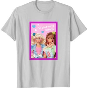 imageBarbie  Im Glad Were Friends Valentine TShirtSilver Grey