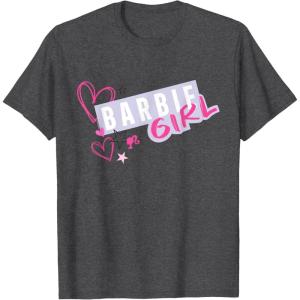 imageBarbie Girl and Hearts TShirtDark Heather Grey