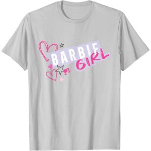 imageBarbie Girl and Hearts TShirtSilver Grey