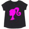 imageBarbie Girls Metallic Print TShirt and Tulle Mesh Skirt Toddler to Big KidBlack  Pink Foil