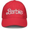 imageBarbie White Logo Adjustable Baseball HatRed