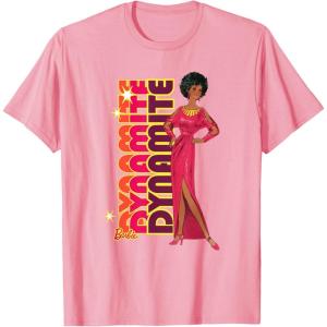 imageBarbie  1980s Black Barbie Vertical Dynamite Logo TShirtPink