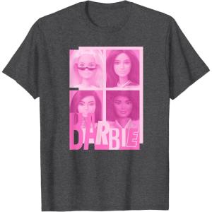 imageBarbie  Barbie Mixed Logo Grid TShirtDark Heather Grey