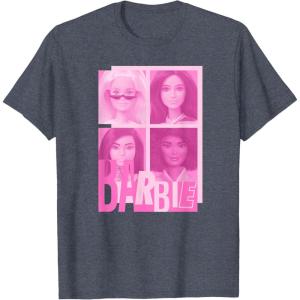 imageBarbie  Barbie Mixed Logo Grid TShirtHeather Blue