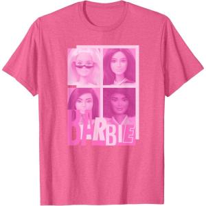 imageBarbie  Barbie Mixed Logo Grid TShirtPink Heather