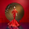 imageBarbie Lunar New Year Doll Wearing Qipao Dress with Plum Blossom Prints ampamp Golden Accessories Signature Collection