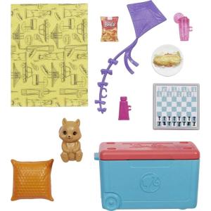 imageBarbie It Takes Two Accessory Pack Park Picnic Theme with 10 Pieces Including Pet Squirrel ampamp Cooler Toy for 3 Year Olds ampamp Up