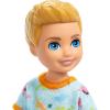 imageBarbie Chelsea Doll Small Boy Doll Wearing Removable OnePiece with Dinosaur Print ampamp White Shoes Blond Hair ampamp Blue EyesBoy  Dinosaur Print