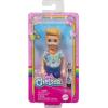 imageBarbie Chelsea Doll Small Boy Doll Wearing Removable OnePiece with Dinosaur Print ampamp White Shoes Blond Hair ampamp Blue EyesBoy  Dinosaur Print