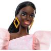 imageBarbie Fashionistas Doll 216 with Tall Body ampamp Black Hair in Low Ponytail in Pink ampamp Peach Party Dress 65th Anniversary Collectible Toy