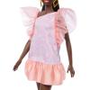 imageBarbie Fashionistas Doll 216 with Tall Body ampamp Black Hair in Low Ponytail in Pink ampamp Peach Party Dress 65th Anniversary Collectible Toy