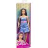 imageBarbie Fashionistas Doll 231 with Purple Hair Wearing Strapless Denim ButterflyPrint Dress with Pink Belt and Boots