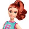 imageBarbie Fashionistas Doll 232 with Red Hair Wearing Sporty B Jersey Top and Pleated Purple Skirt with Watch and Sneakers