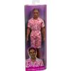 imageBarbie Fashionistas Ken Doll 235 with Braided Brown Hair Wearing Coral Jumpsuit with Hawaiian Print and Green Sandals