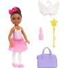 imageBarbie Toys Chelsea Ballerina Set Career Brunette Small Doll with 5 DanceThemed Accessories Including Swan Wings