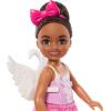 imageBarbie Toys Chelsea Ballerina Set Career Brunette Small Doll with 5 DanceThemed Accessories Including Swan Wings