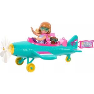 imageBarbie Chelsea Can Be Doll ampamp Plane Playset 2Seater Aircraft with Spinning Daisy Propellor ampamp 7 Accessories Includes Pet Puppy ampamp Stickers