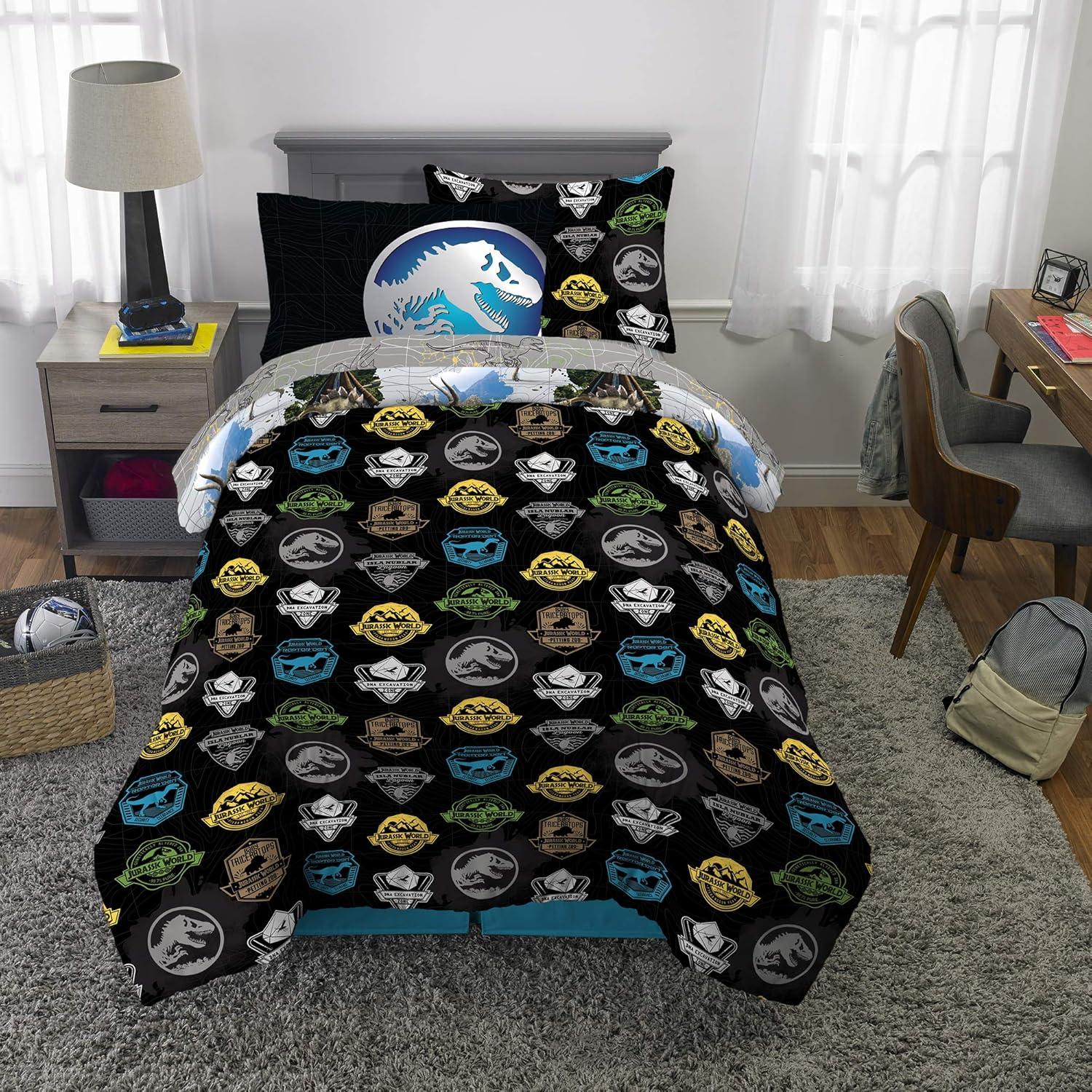 imageFranco Barbie Barbiecore Bedding Super Soft Comforter and Sheet Set with Sham 7 Piece Full Size Official Licensed ProductJurassic World