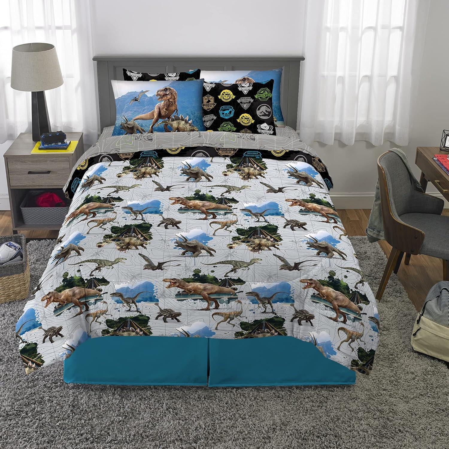 imageFranco Barbie Barbiecore Bedding Super Soft Comforter and Sheet Set with Sham 7 Piece Full Size Official Licensed ProductJurassic World