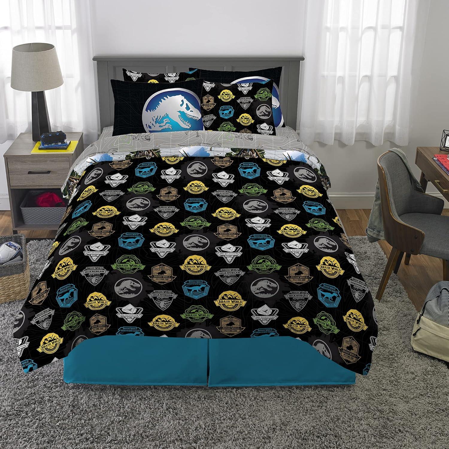 imageFranco Barbie Barbiecore Bedding Super Soft Comforter and Sheet Set with Sham 7 Piece Full Size Official Licensed ProductJurassic World