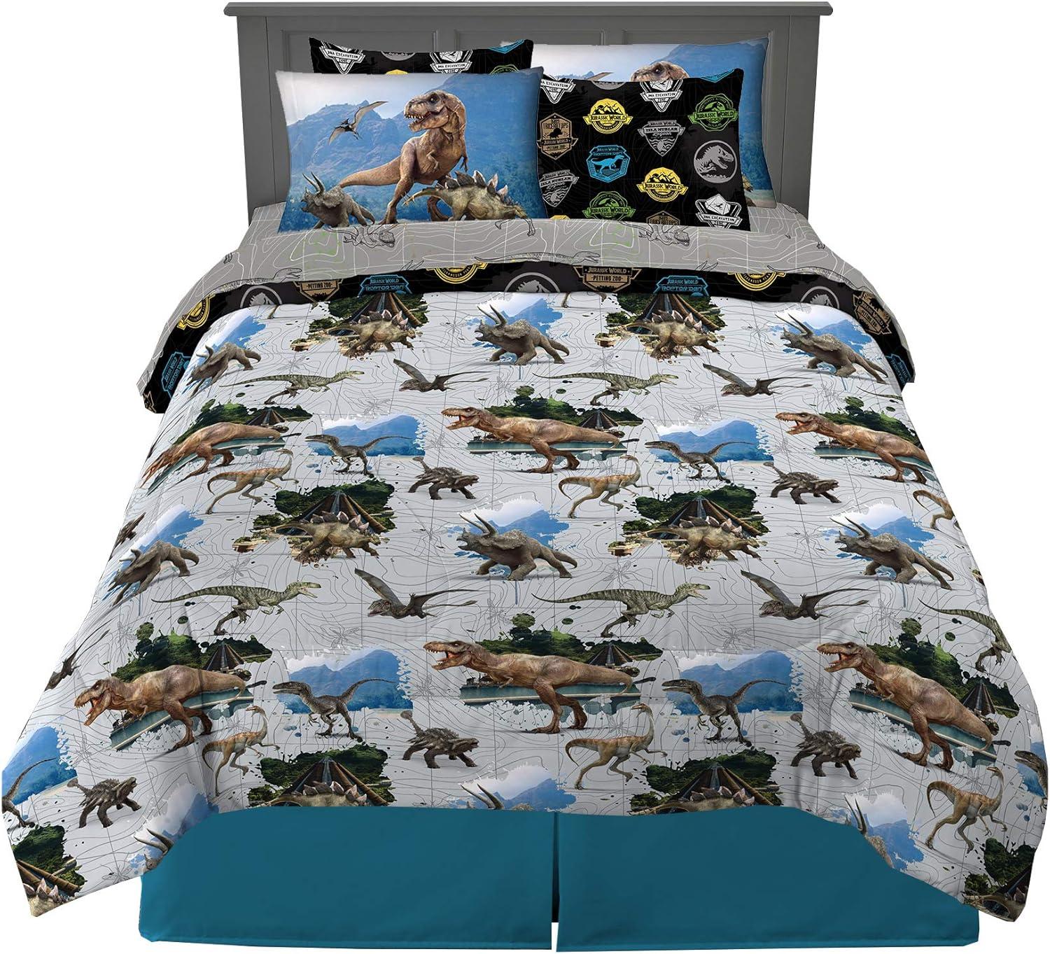imageFranco Barbie Barbiecore Bedding Super Soft Comforter and Sheet Set with Sham 7 Piece Full Size Official Licensed ProductJurassic World