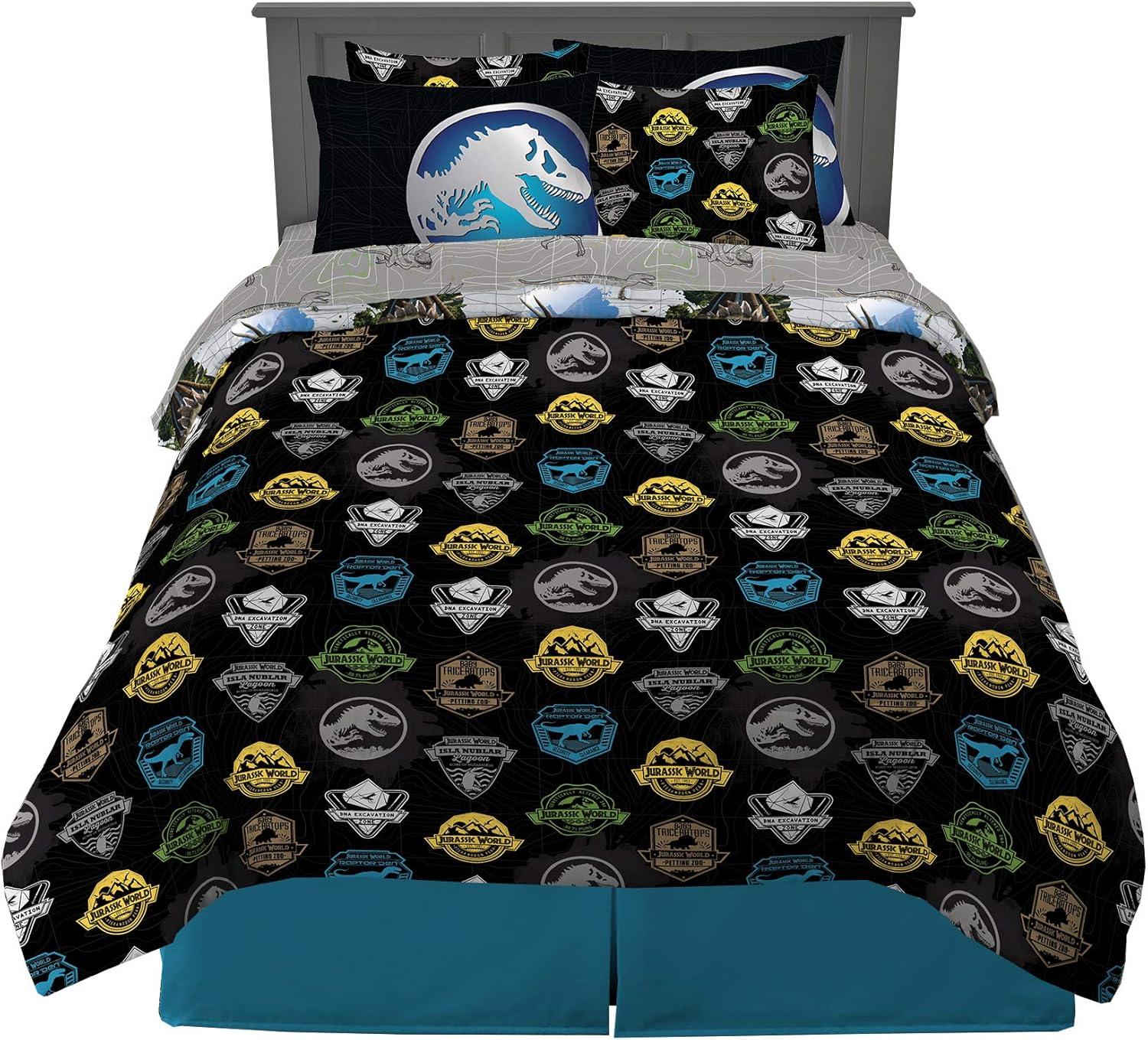 imageFranco Barbie Barbiecore Bedding Super Soft Comforter and Sheet Set with Sham 7 Piece Full Size Official Licensed ProductJurassic World