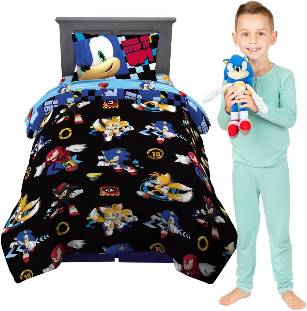 imageFranco Barbie Barbiecore Bedding Super Soft Comforter and Sheet Set with Sham 7 Piece Full Size Official Licensed ProductSonic the Hedgehog