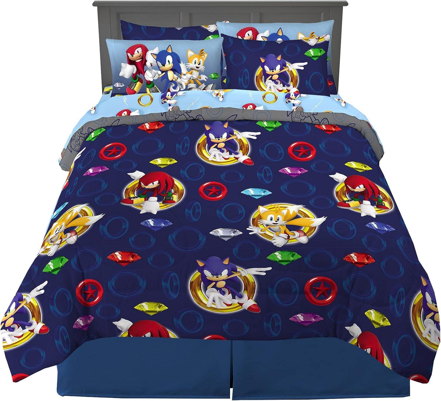 imageFranco Barbie Barbiecore Bedding Super Soft Comforter and Sheet Set with Sham 7 Piece Full Size Official Licensed ProductSonic the Hedgehog