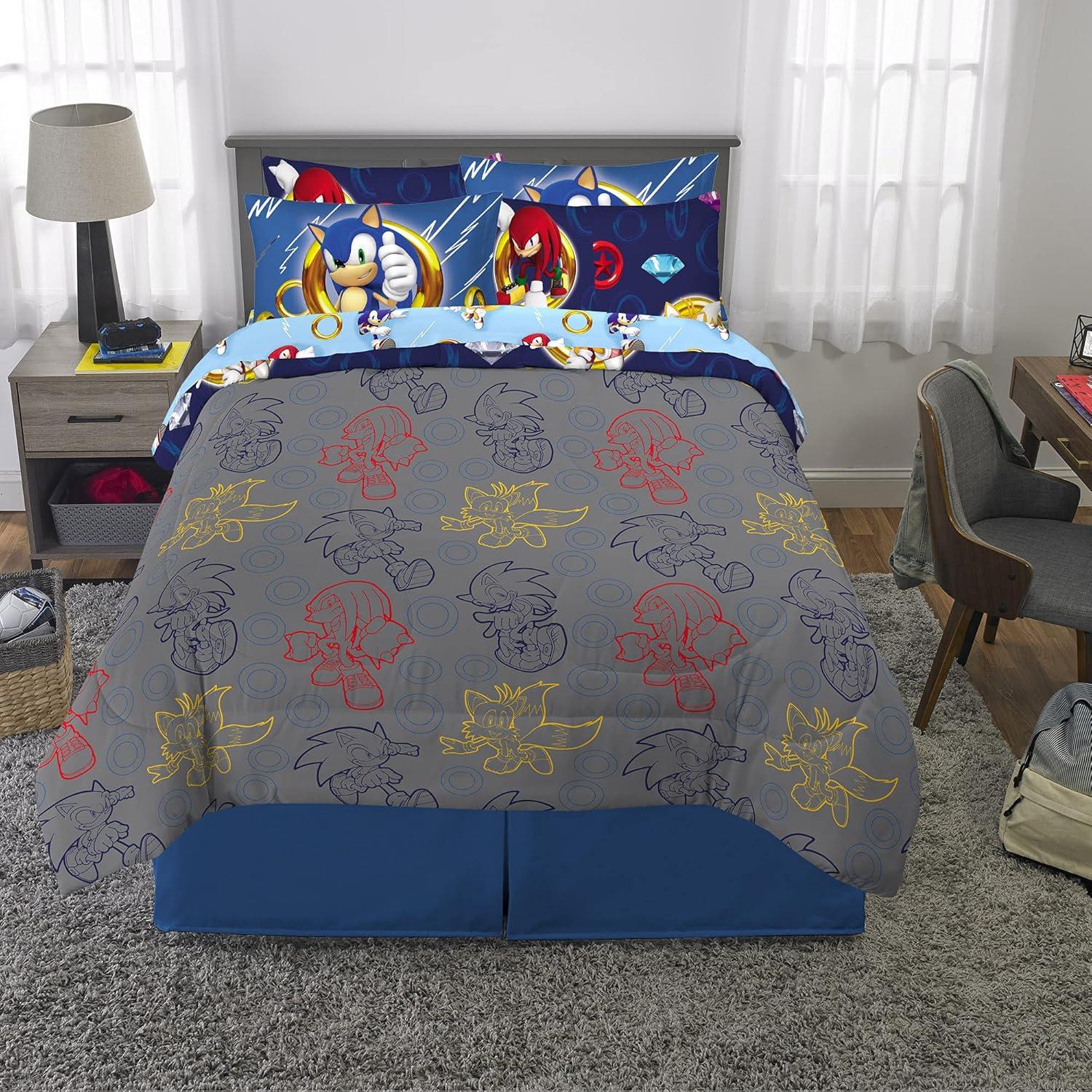 imageFranco Barbie Barbiecore Bedding Super Soft Comforter and Sheet Set with Sham 7 Piece Full Size Official Licensed ProductSonic the Hedgehog