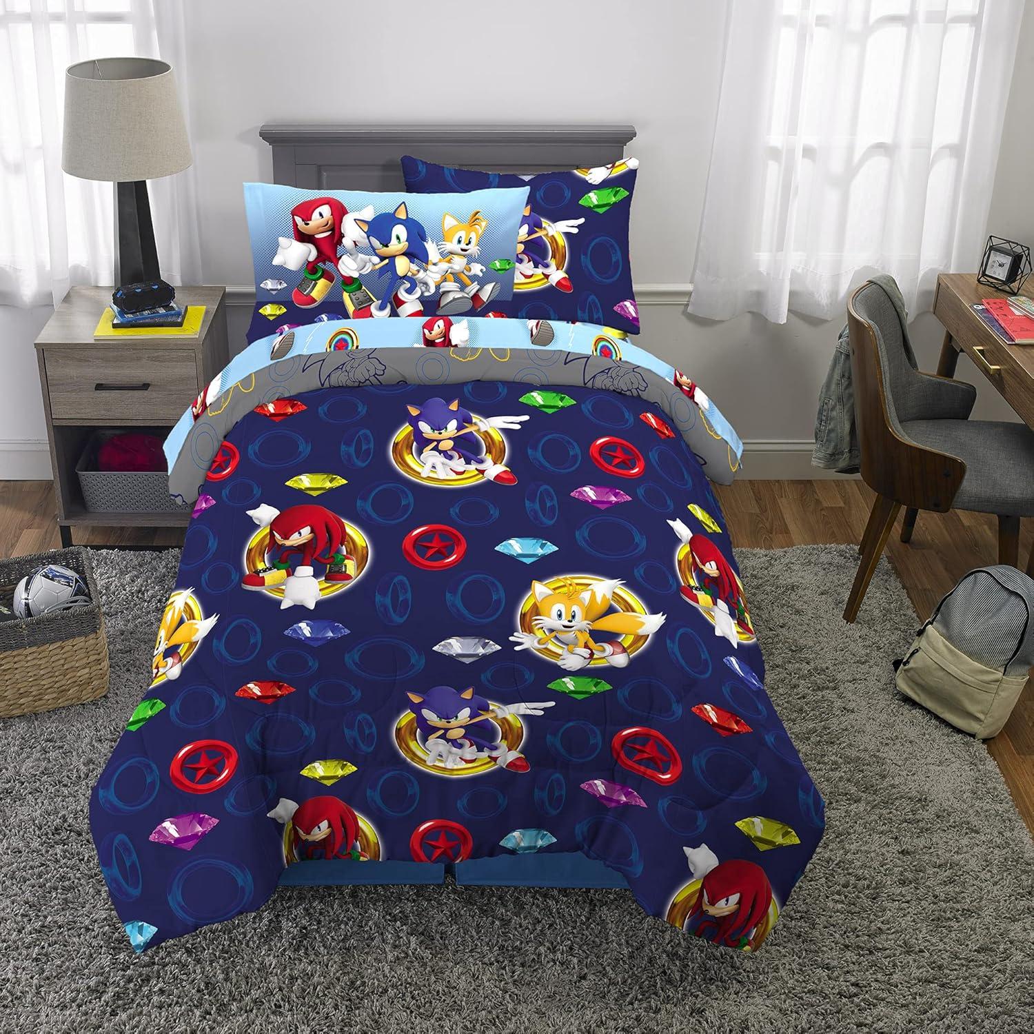imageFranco Barbie Barbiecore Bedding Super Soft Comforter and Sheet Set with Sham 7 Piece Full Size Official Licensed ProductSonic the Hedgehog