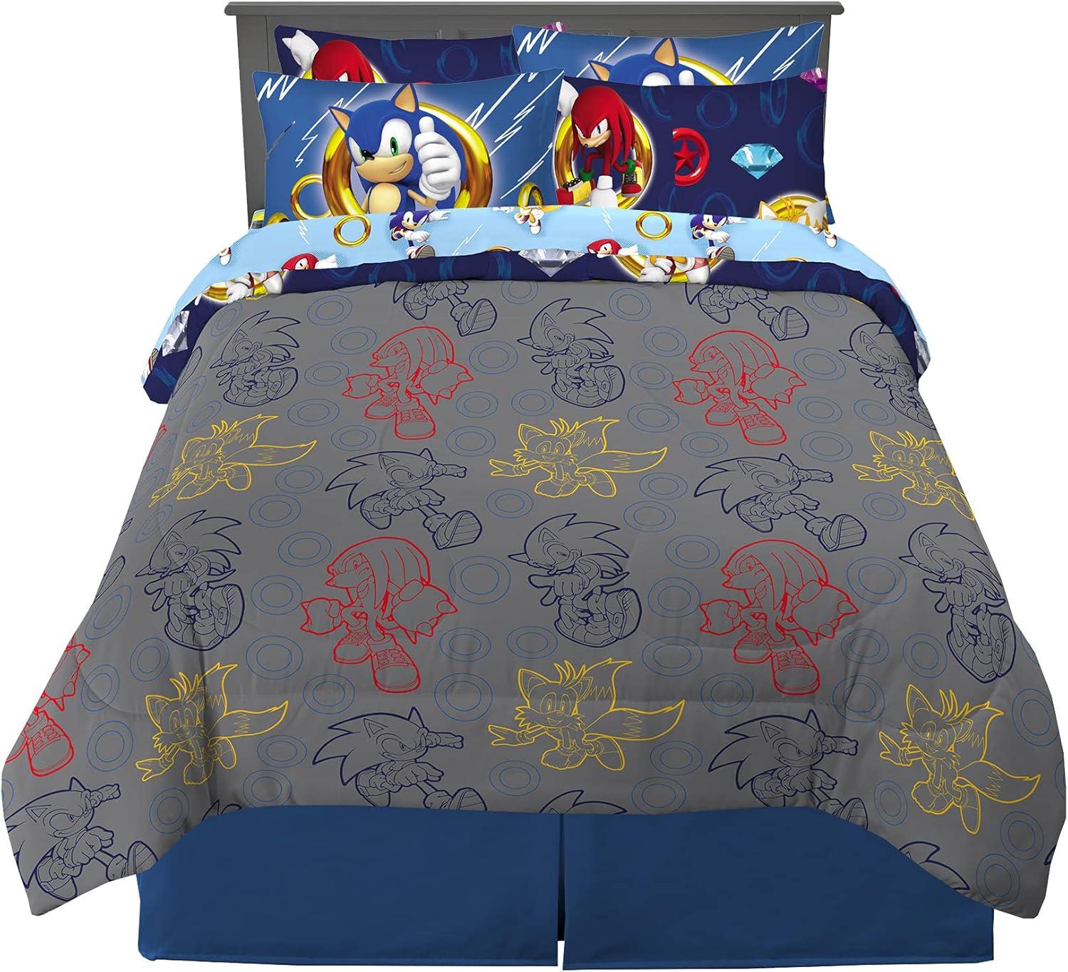imageFranco Barbie Barbiecore Bedding Super Soft Comforter and Sheet Set with Sham 7 Piece Full Size Official Licensed ProductSonic the Hedgehog