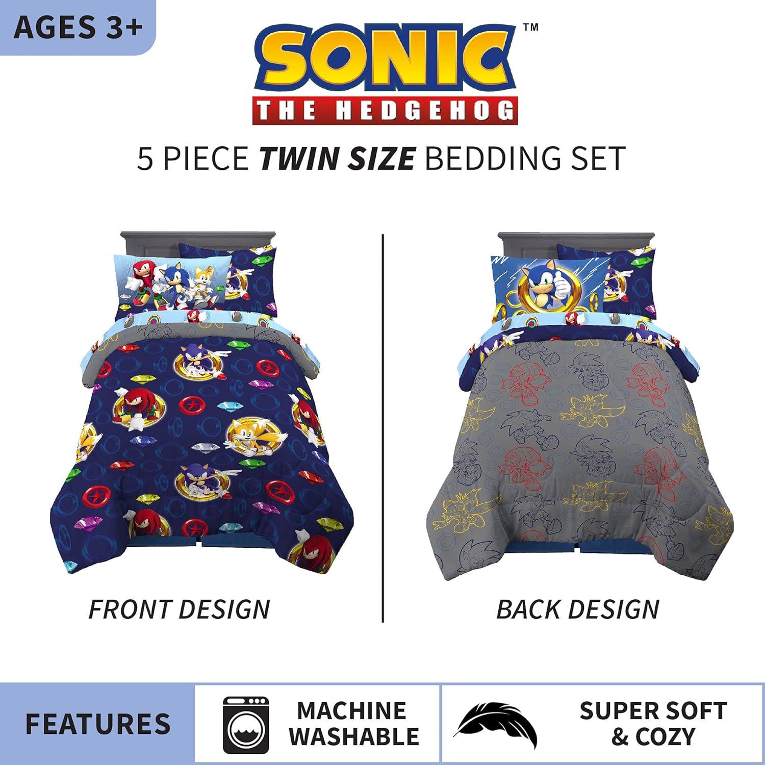imageFranco Barbie Barbiecore Bedding Super Soft Comforter and Sheet Set with Sham 7 Piece Full Size Official Licensed ProductSonic the Hedgehog