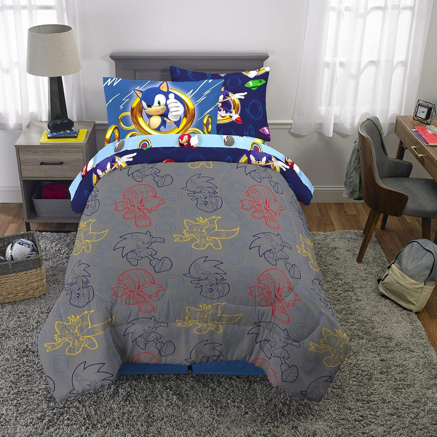 imageFranco Barbie Barbiecore Bedding Super Soft Comforter and Sheet Set with Sham 7 Piece Full Size Official Licensed ProductSonic the Hedgehog